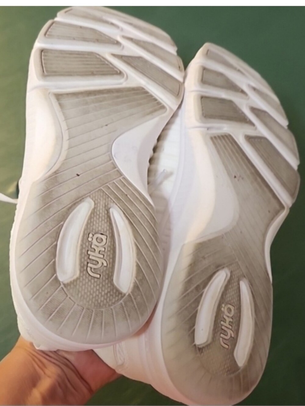 Ryka White Knit Lace-Up Slip On Women’s Sneakers Comfort Athletic Walking EUC 8W - Picture 5 of 5